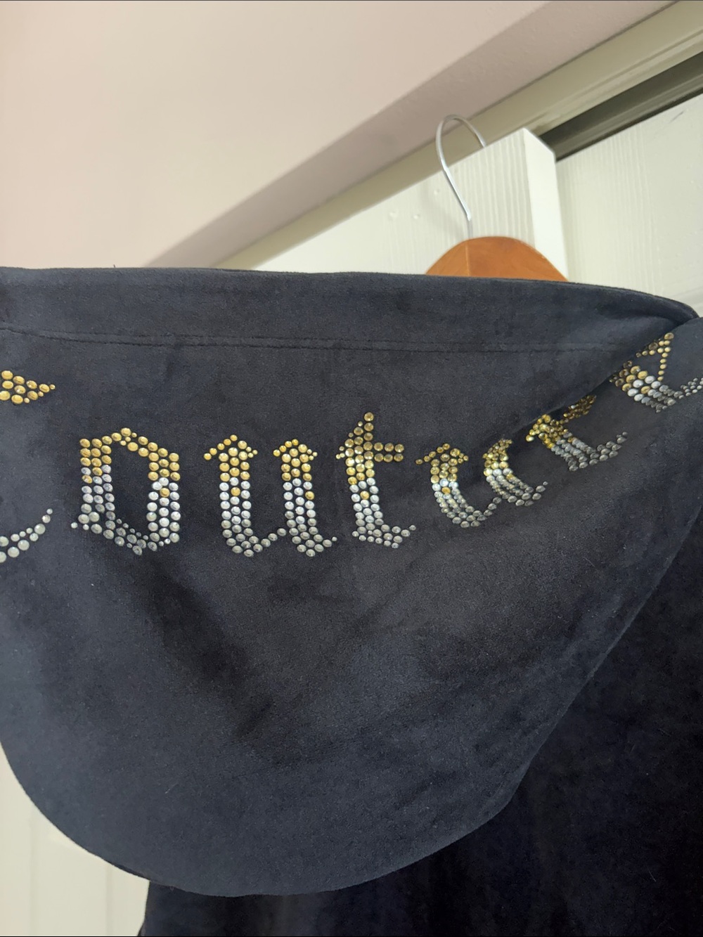Juicy Couture Black Velour Hoodie Jumpsuit with Logo - Picture 8 of 10